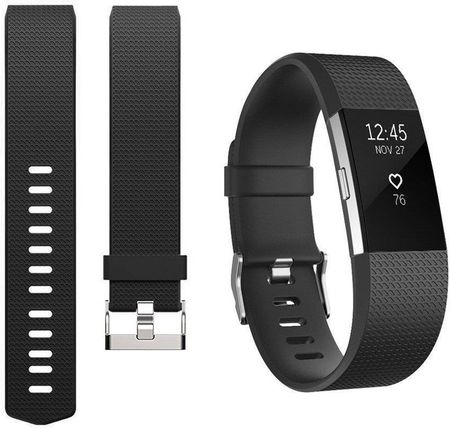 PASEK SILICONE WATCH BAND FITBIT CHARGE 2 BLACK