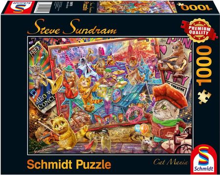 Schmidt Puzzle 1000El. S.Sundram Cat Mania Muzykalne Koty