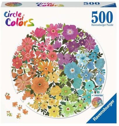 Ravensburger Puzzle Okrągłe 500El. Circle Of Colors Paleta Kolorów Kwiaty 171675