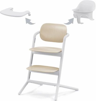 Cybex Lemo 3w1 - krzesełko do karmienia z zestwem Baby Set i tacką-Sand White