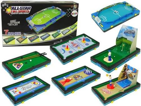 Lean Toys Zestaw 7 Gier Sportowych Zręcznościowe Koszykówka Bilard Golf Piłka Nożna