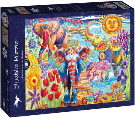 Bluebird Puzzle 2000El.Elephants In The Garden Słonie W Ogrodzie
