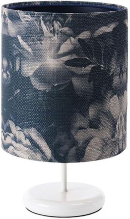 Lumes Biało-granatowa lampka nocna w kwiaty - S395-Damis (E212450Q0SC027W)
