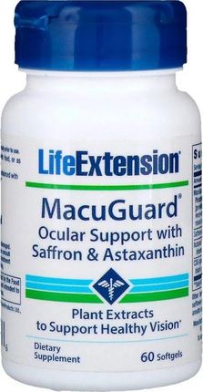 Life Extension - Wsparcie Oczu MacuGuard z Szafranem i Astaksantyną, 60kaps.