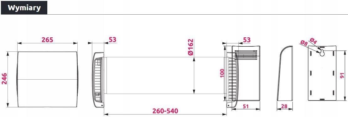 Awenta Rekuperator Ścienny AHR160