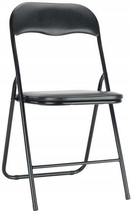 ﻿Krzesło Składane Biurowe Bankietowe Solidne Czarne 120243596