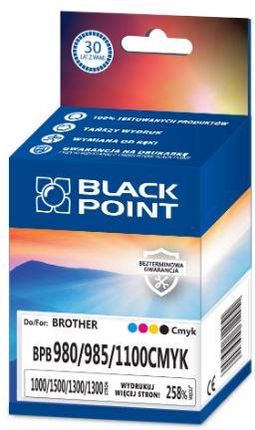 BLACK POINT LC980 LC1100 MULTIPACK CMYK (+120 PROC. WYD.) ZAMIENNIKI TUSZE BROTHER (+100 - TUSZ DCP145, DCP165C MFC25
