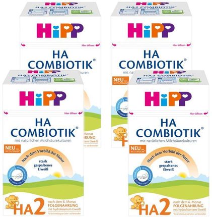 Hipp 2 Ha Combiotik Mleko Następne Dla Niemowląt Po 6. M-Cu Zestaw 4X600G 