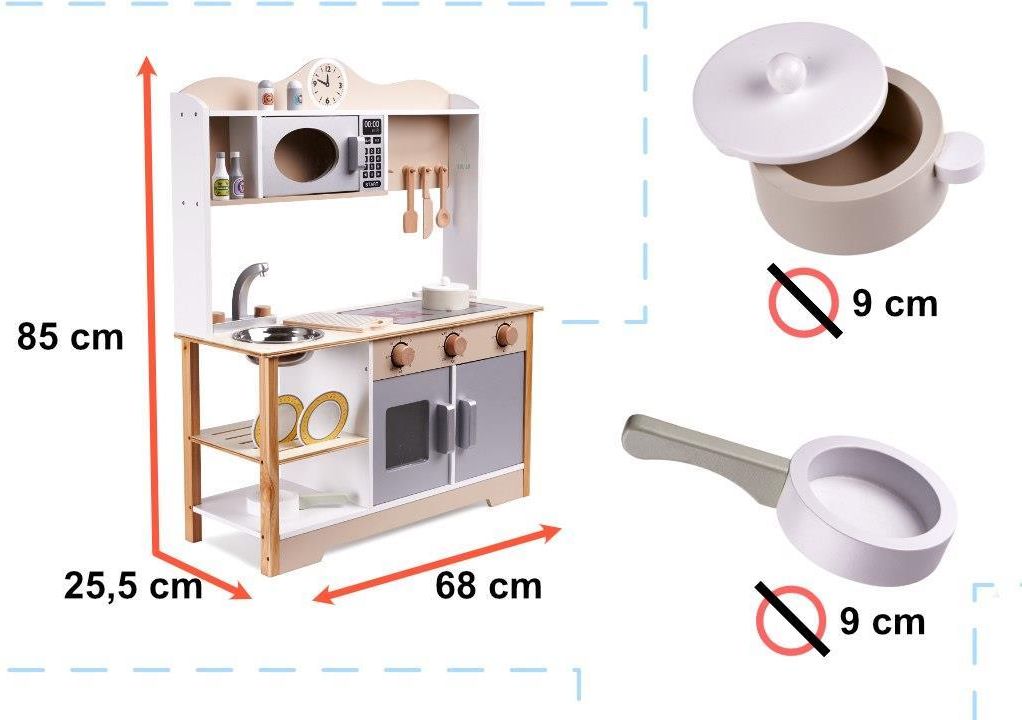 LULILO Kuchnia drewniana MDF Kuketo + akcesoria - zdjęcie 4 LULILO Kuchnia drewniana MDF Kuketo + akcesoria
