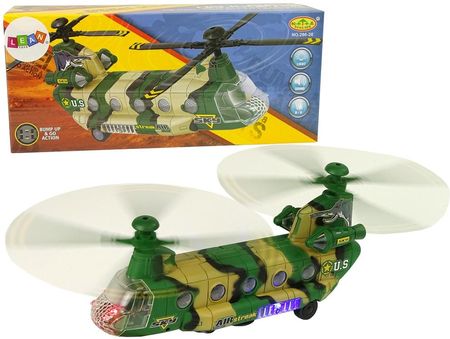 Lean Toys Helikopter Wojskowy Ogromne Skrzydła Światła Dźwięk Moro