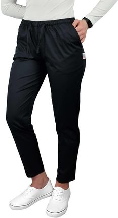 M&C Cygaretki Spodnie Medyczne Damskie Ochronne Kolor Biały Xs Czarny