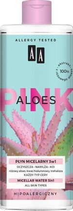 AA Pink Oczyszczający Płyn Micelarny 3W1 Aloes 400Ml