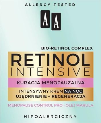 Krem AA Retinol Intensive Kuracja Menopauzalna Aktywny Regenerujco-Ujędrniający na dzień i noc 50ml