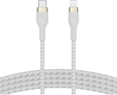 Belkin Kabel USB-C / Lightning 1m Biały W oplocie (CAA011BT1MWH)