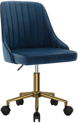vidaXL Obrotowe krzesło biurowe, niebieskie, aksamitne