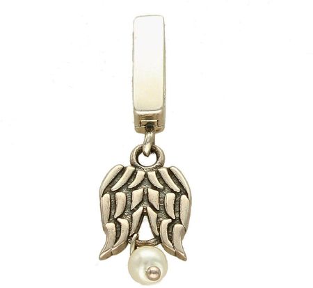 Diament Charms klips wiszące Skrzydła z perełką (DIACHA5575925)