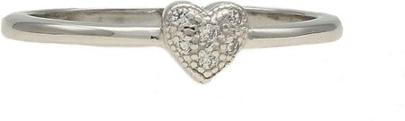 Diament Pierścionek srebrny z delikatnym sercem (DIAPRS5474925)
