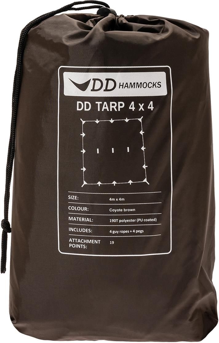 DDTarp　4×4　CoyoteBrown Dd Hammocks Płachta Biwakowa Tarp 4X4 Coyote Brown - Ceny i