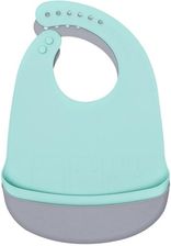 Zdjęcie We Might Be Tiny Zestaw Śliniaków Silikonowych Z Kieszonką Mint + Grey - Pułtusk