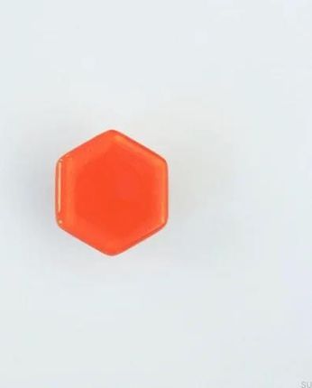 Gałka Meblowa Hexagon Szklana Marchewkowa 6731