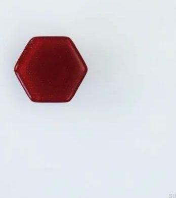 Gałka Meblowa Hexagon Szklana Bordowa 6732