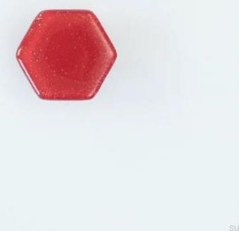 Gałka Meblowa Hexagon Szklana Czerwona 6736