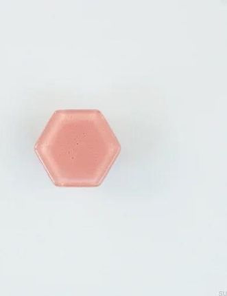 Gałka Meblowa Hexagon Szklana Różowa 6738