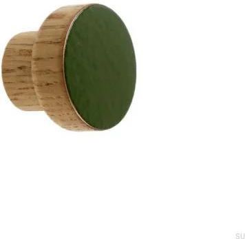 Gałka Meblowa Simple Drewniana Emaliowana Ciemna Zielona Olej Bezbarwny Półmat 6865