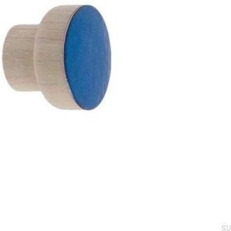 Gałka Meblowa Simple Drewniana Emaliowana Ciepły Niebieski Olej Biały 6898