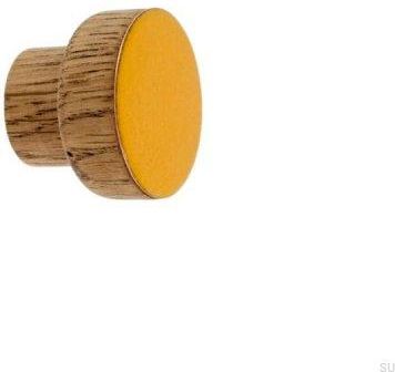 Gałka Meblowa Simple Drewniana Emaliowana Pomarańczowa Olej Przyciemniający 6919
