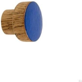 Gałka Meblowa Simple Drewniana Emaliowana Ciepły Niebieski Olej Przyciemniający 6946