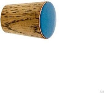 Gałka Meblowa Simple Cone Drewniana Emaliowana Chłodny Niebieski Olej Przyciemniający 7505