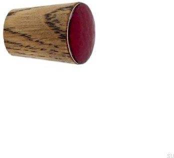 Gałka Meblowa Simple Cone Drewniana Emaliowana Ciemny Czerwony Olej Przyciemniający 7511