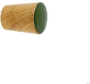 Gałka Meblowa Simple Cone Drewniana Emaliowana Ciemna Zielona Olej Bezbarwny Półmat 7516