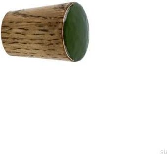 Gałka Meblowa Simple Cone Drewniana Emaliowana Ciemna Zielona Olej Przyciemniający 7518