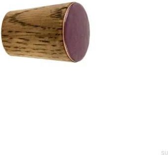 Gałka Meblowa Simple Cone Drewniana Emaliowana Ciepły Fioletowy Olej Przyciemniający 7527