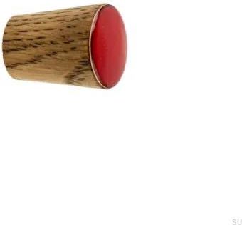 Gałka Meblowa Simple Cone Drewniana Emaliowana Czerwona Olej Przyciemniający 7534
