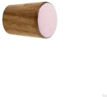 Gałka Meblowa Simple Cone Drewniana Emaliowana Jasny Różowy Olej Bezbarwny Półmat 7548
