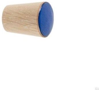 Gałka Meblowa Simple Cone Drewniana Emaliowana Ciepły Niebieski Olej Biały 7561