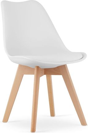 Komplet Białych Skandynawskich Krzeseł Z Poduszką 4 Szt. Asaba 3S 21665