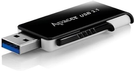 Apacer USB flash disk, 3.0 (3.2 Gen 1), 128GB, AH350, czarny, AP128GAH350B-1, A, z wysuwanym złączem (AP128GAH350B1)
