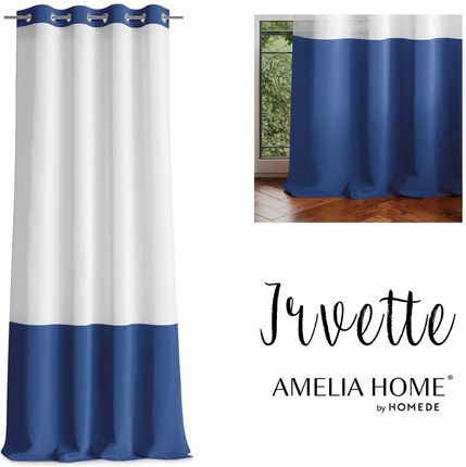 Amelia Home Firana Firanka Irvette Eyelets Blue 140X250 370626