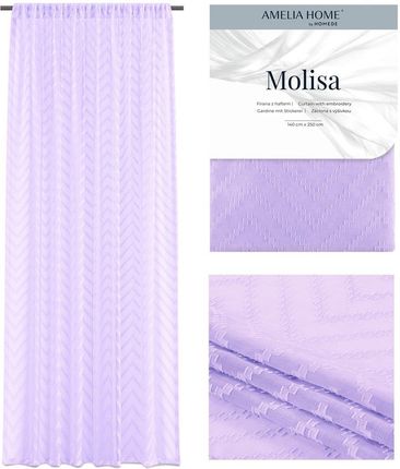 Amelia Home Firana Firanka Molisa Pleat Lavender 140X250 397475