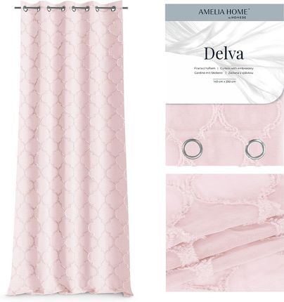 Amelia Home Firana Firanka Delva Eyelets Pink 140X250 403058