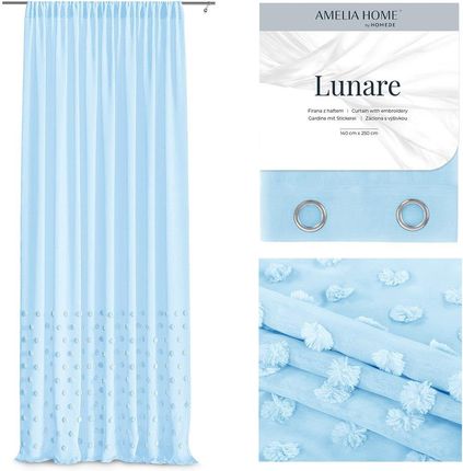 Amelia Home Firana Firanka Lunare Pleat Babyblue 140X270 403385