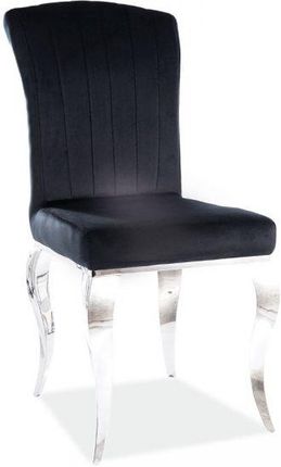 Krzesło Tapicerowane Prince Velvet Czarne Chrom 79487