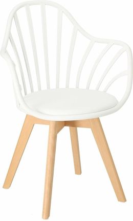 Intesi Krzesło Sirena Z Podłokietnikami Białe Kuchnia Jadalnia Salon Nowoczesny Skandynawski Minimalistyczny Biały 18236