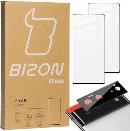Bizon Szkło Hartowane Glass Edge 2Szt. + Ochrona Na Obiektyw Google Pixel 6 Czarne