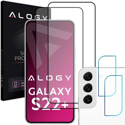 Alogy 2X Szkło Full Glue Fc + Na Obiektyw Kamerę Do Samsung Galaxy S22 Plus