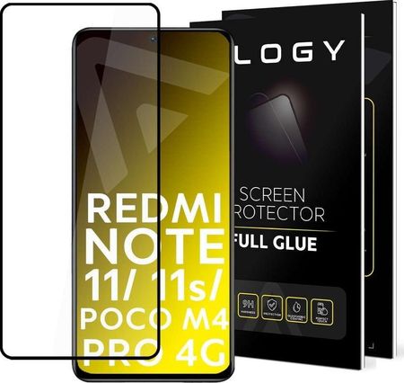 Alogy Szkło 9H Full Glue Do Etui Case Friendly Xiaomi Redmi Note 11 11S/ Poco M4 Pro 4G Czarne